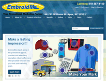 Tablet Screenshot of embroidme-apex.com